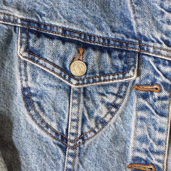 Vintage 90’s Y2K Moda International Light Wash Denim Jean Jacket Small - Picture 2 of 6